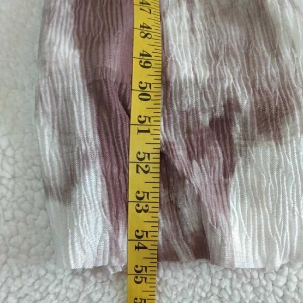 Commense Brown and White Brushstroke Maxi Dress Women's XS -Long  Ruched Sleeves - Picture 9 of 15